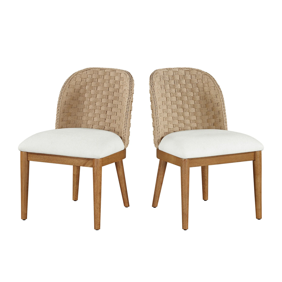 My Texas House Saylor Farmhouse Dining Chair Set, Natural Wood, Set of 2