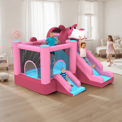 Mukidy 114''x 114'' x 92.5'' Inflatable Bounce Houses for Kids 3-10 with Blower Double Slide and Ball Pit/Indoor Bouncy House, PVC, Child, Teen, Toddler，Blue