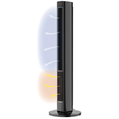 Lasko 42" 1500W All Season Tower Fan & Space Heater with Timer and Remote, White, FH500