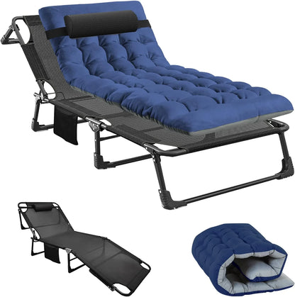 Slsy Folding Lounge Chair, 5-Position Adjustable Outdoor Reclining Chair, Folding Sleeping Bed Cot, Folding Chaise Lounge Chair for Pool Beach Patio Sunbathing