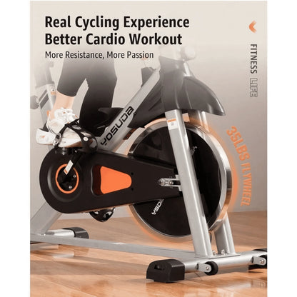 YOSUDA Indoor Cycling Bike, 330 lbs Capacity, Comfort Seat, LCD Monitor