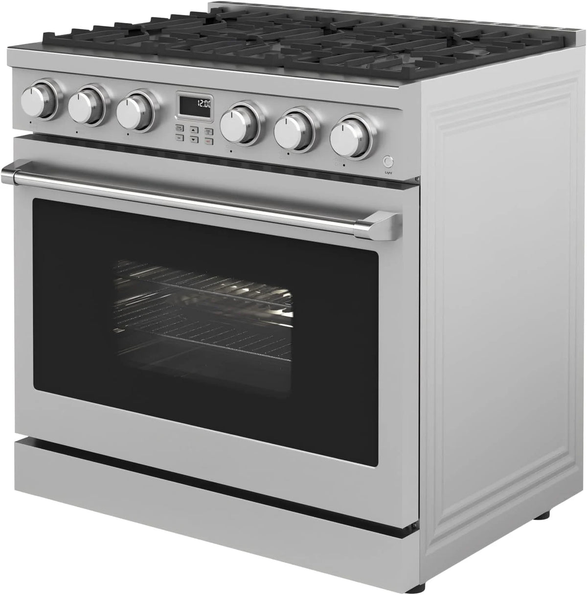 36 In. 6.0 Cu. Ft. Gas Freestanding Range with 6 Sealed Burners Gas Cooktop, Cast Iron Grates and Primary Convection Oven In Stainless Steel