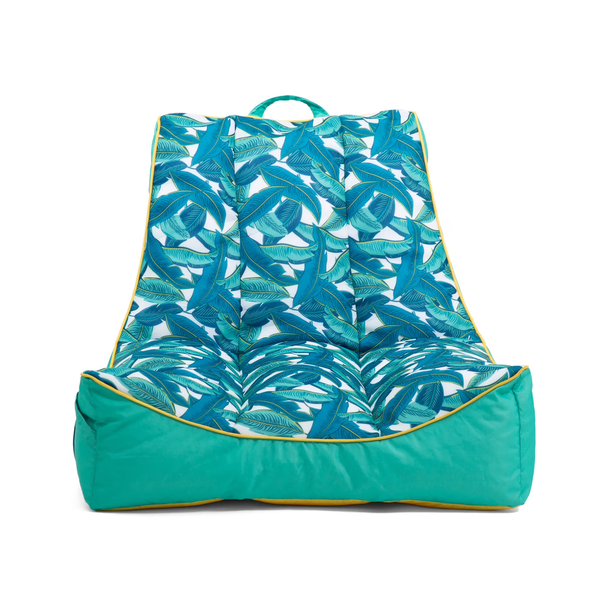 Big Joe Captain's Float No Inflation Needed Pool Lounger with Drink Holder, Tropical Hibiscus Aqua Double Sided Mesh, Quick Draining Fabric, 3 feet