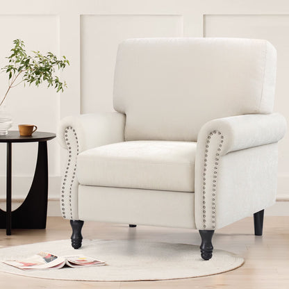 COOLHUT Modern Accent Chair Armchair, Linen Fabric Upholstered Comfy Single Sofa with Solid Wood Frame for Living Room, Gray