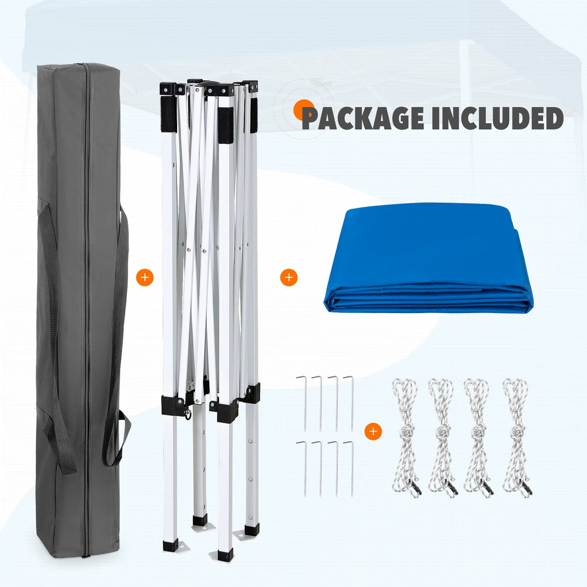 EAGLE PEAK 5x5 Pop Up Canopy Tent Instant Outdoor Canopy Easy Set-up Straight Leg Folding Shelter（Blue）