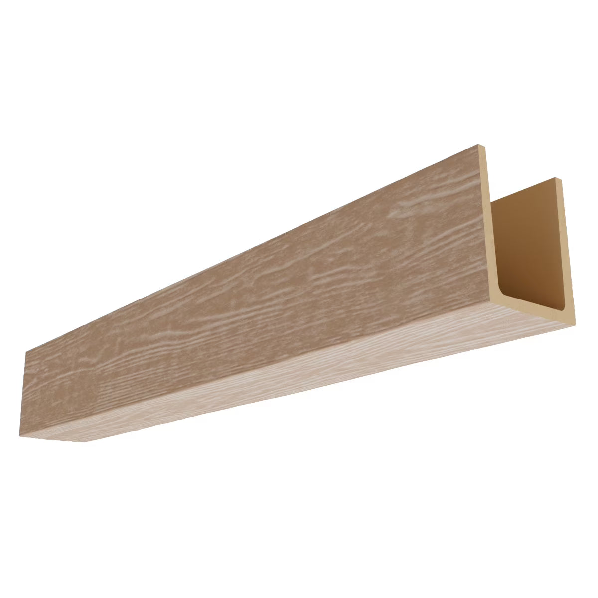 Ekena Millwork 3 1/2"W x 3 1/2"H x 120"L 3-Sided (U-Beam) Mena HeritageTimber Faux Wood Ceiling Beam, Kona Brown