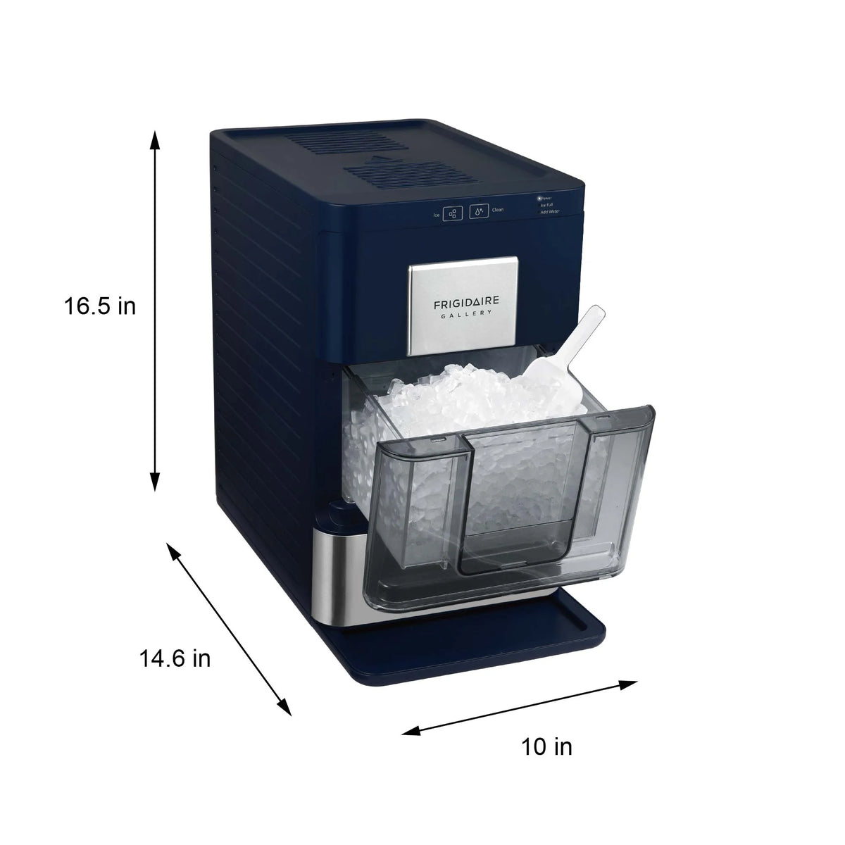 Frigidaire Nugget Ice Maker EFIC256, Countertop Nugget Ice Machine with Transparent Window, Nugget Ice Maker with 44 lbs. Capacity, Auto Self Cleaning Ice Maker Machine, Black
