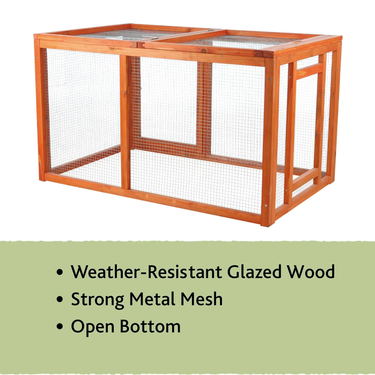 TRIXIE Weatherproof Outdoor Wooden Chicken Coop with 2 Nesting Boxes & Run, Brown