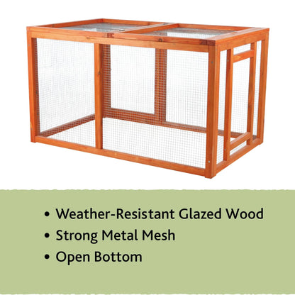 TRIXIE Weatherproof Outdoor Wooden Chicken Coop with 2 Nesting Boxes & Run, Brown