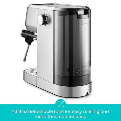 CASABREWS 3700Gense, 20 Bar Espresso Machine and Coffee Maker with Milk Frother, Silver