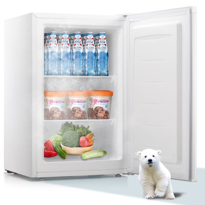 Electactic Upright Freezer, Energy Saving 3.0 Cu.ft Single Door Compact Upright Freezer with Reversible Door(Black)