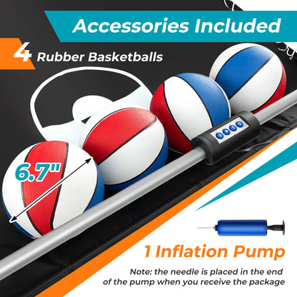 Costway Dual Shot Basketball Arcade Game with 8 Game Modes Electronic Scoring Blue