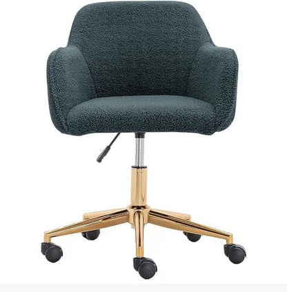 Modern Faux Fur Home Office Chair Height Adjustable, White Desk Chair Vanity Chair for Makeup Room, Rolling Desk Chairs with Wheels, Swivel Furry Cute Desk Chair for Teen Girls Women