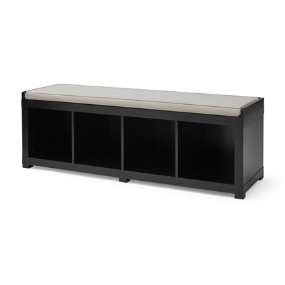 Better Homes & Gardens 4-Cube Shoe Storage 58.39" Bench, Weathered