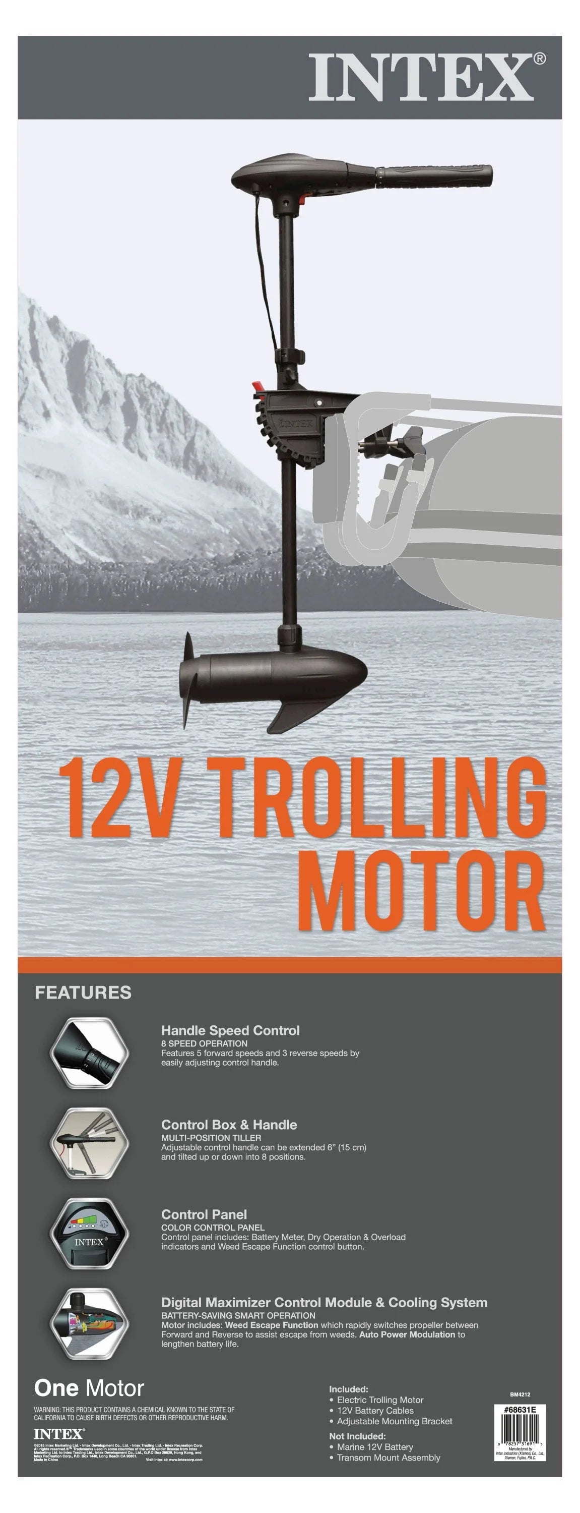 Intex 12V Trolling Motor for Intex Inflatable Boats