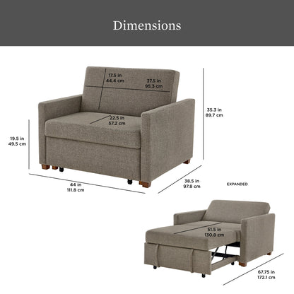 Better Homes & Gardens Nolan Pull Out Sleeper Accent Chair, Wheat