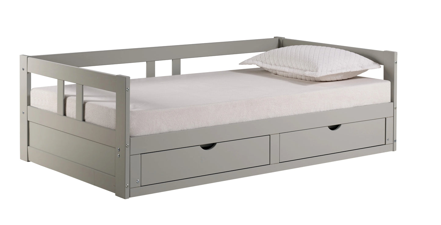 Melody Twin to King Extendable Day Bed with Storage White