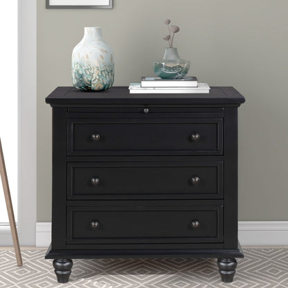 EUROCO 28�� Larger Solid Wood 3-Drawer Side Table Nightstand, End Table with Pull out Tray for Bedroom, Living Room, Hallway, Entryway,White