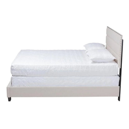 Bowery Hill Modern Fabric Upholstered Full Size Bed in Dark Gray
