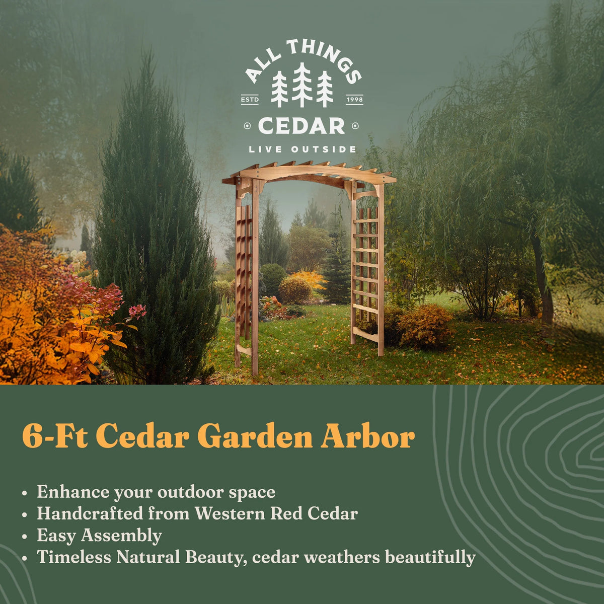 All Things Cedar PA106 Pagoda Wedding Arbor - Elegant Garden Arch for Weddings and Landscapes
