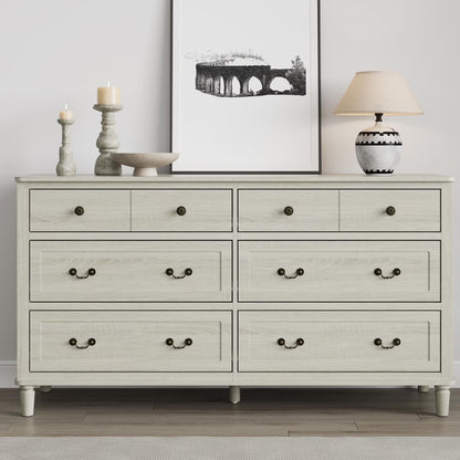 May Color Large White 3 Drawer Dresser Set of 2 with Fluted Panel, Modern Chest of Drawers with Silent Slide Drawers, Wood Accent Nightstand with Storage for Bedroom Living Room, Hallway