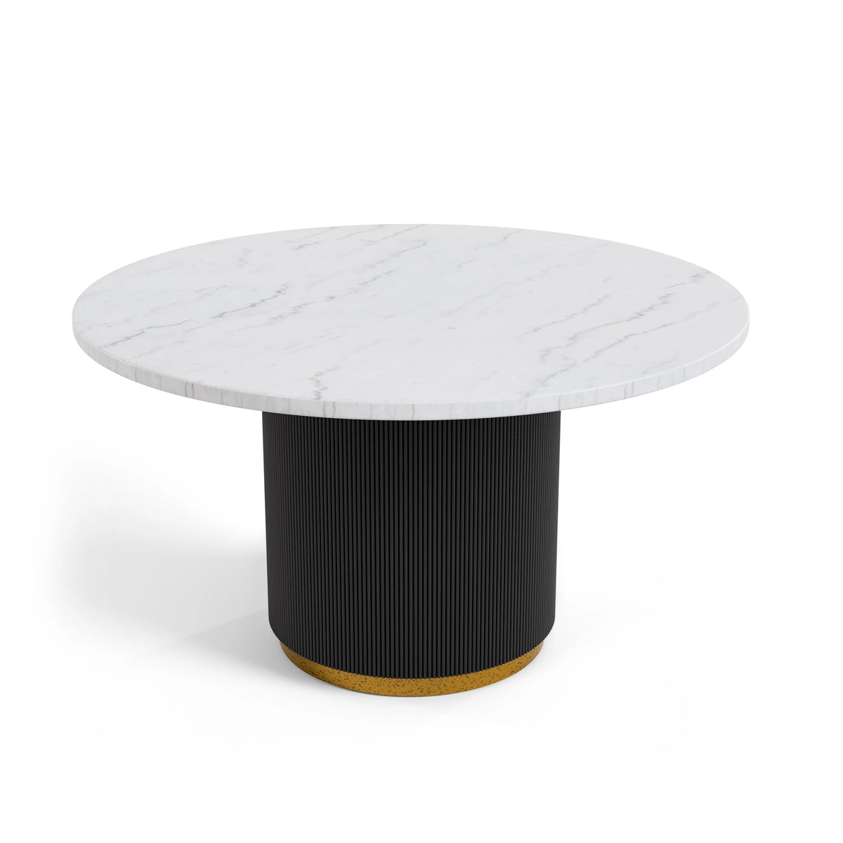 Furniture of America Jaine 54" Round Indoor Dining Table, Black and White