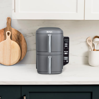 Ninja DoubleStack XL 2-Basket Air Fryer, DoubleStack Technology Cooks 4 Foods at Once, Space Saving Design, 10 QT, 4-in-1, Smart Finish & Match Cook, SL400