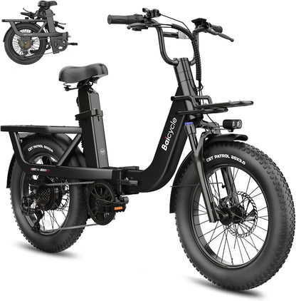 Electric Bike for Adults with 1500W Peak Motor,80Miles Max Range,7 Speed Gear,750WH Detachable Battery,Folding Ebike with 20'' Fat Tire，Full Suspension UL Certificated Bicycle