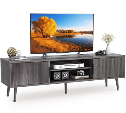 Selooye Mid Century TV Stand, Modern TV Console for TVs up to 70 Inches, Entertainment Center with Storage, TV and Media Consol, 62 Inch (Natural)