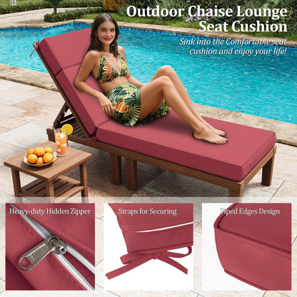 Kimunuk Outdoor Chaise Lounge Cushions set of 2, 80" x 26" x 4" Waterproof Pool Beach Recliner Replacement Cushions with Ties, Navy