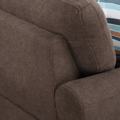 Aukfa 3 Piece Sectional Sofa, Living Room Couch with Storage Ottoman&Cup Holder, Linen, Right Hand, Purple