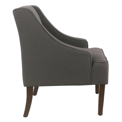 HomePop Classic Swoop Accent Chair - Blue and White Damask