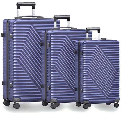 SUGIFT 3 Piece Suitcase Luggage Set with TSA Lock, Blue