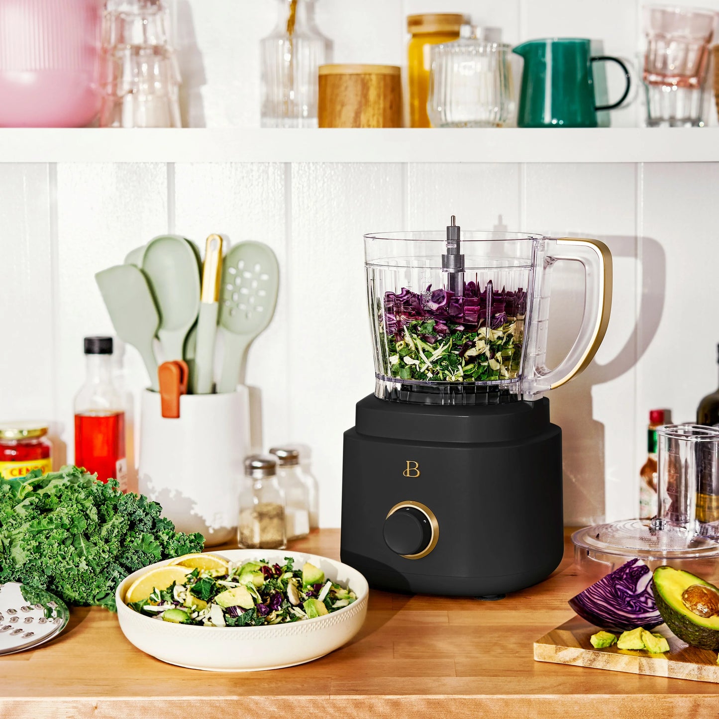 Beautiful 10-Cup Food Processor with Accessories, White Icing by Drew Barrymore