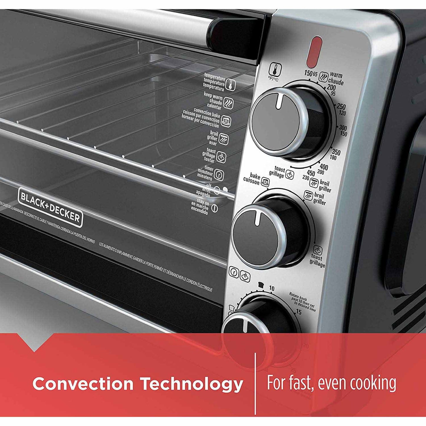 BLACK+DECKER 6-Slice Toaster Oven, Black, TO1950SBD