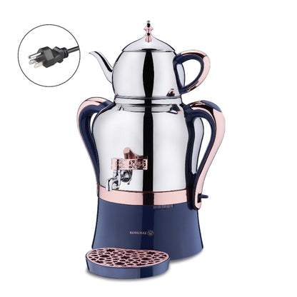 Korkmaz Hanedan Premium Silver 18/10 Cr-Ni Stainless Steel Dishwasher Safe Electric Tea Maker