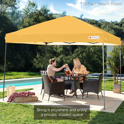 Best Choice Products 12x12ft Easy Setup Pop Up Canopy w/ 1-Button Setup, Wheeled Case, 4 Weight Bags - Navy Blue