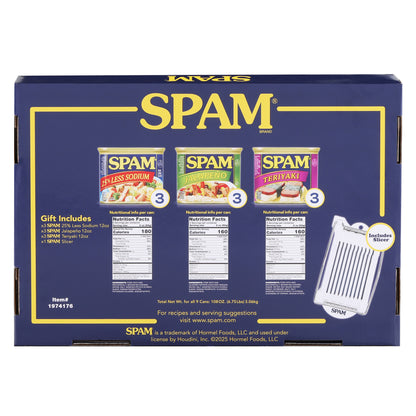 SPAM Variety Gift Set, 9 Tins With Slicer, 108 oz. Total
