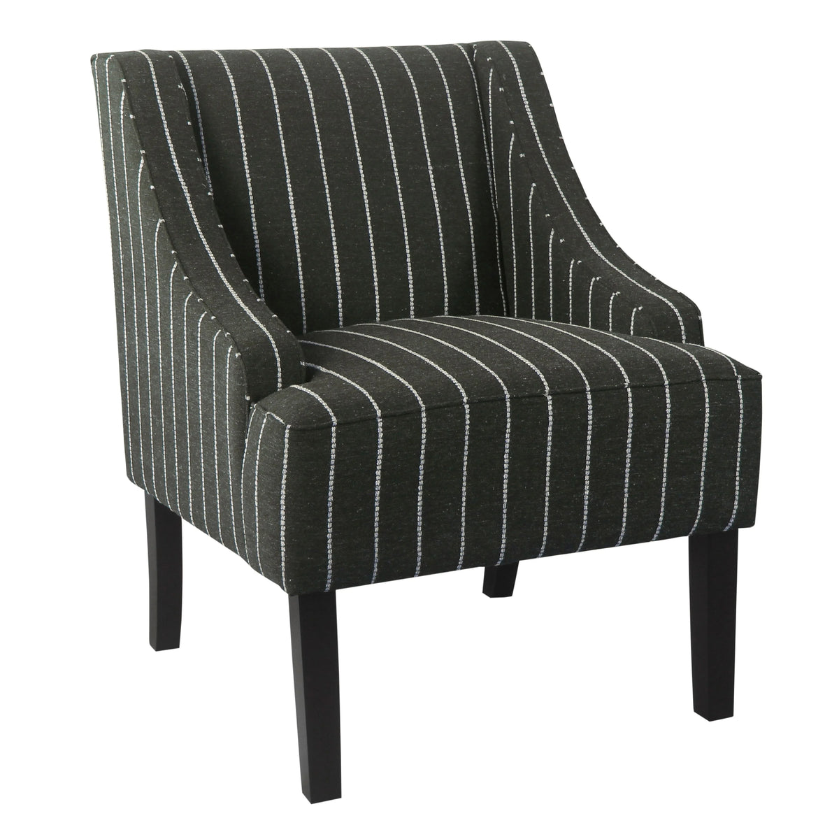 HomePop Classic Swoop Accent Chair - Blue and White Damask