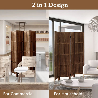 Aletheiawu 4 Panel Room Divider Wall and Folding Privacy Screens��No Installation Required��White