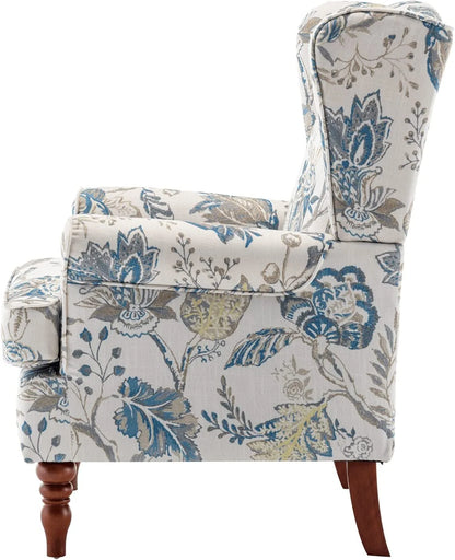 EROMMY Upholstered Accent Chair, Floral Print Fabric Armchair