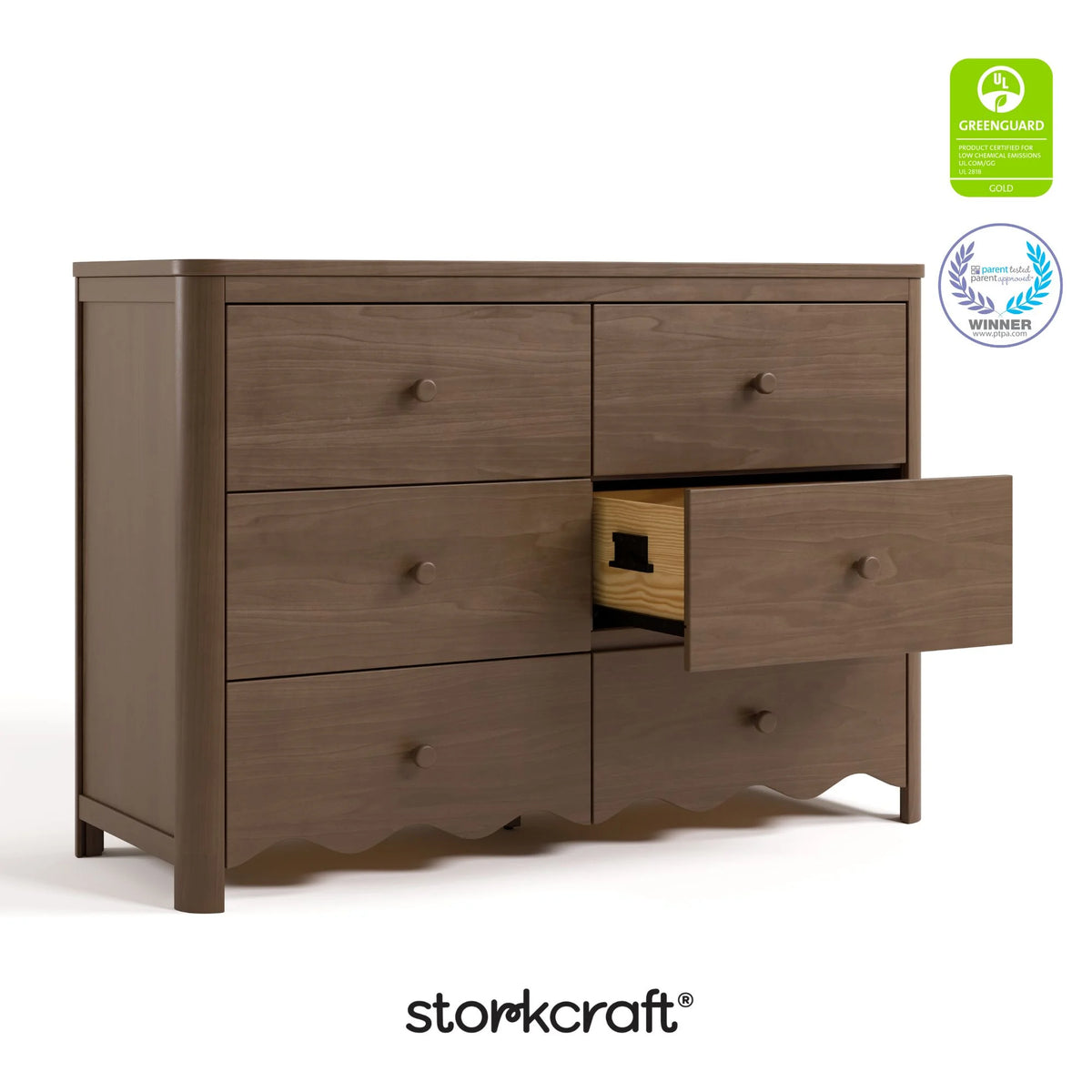 Storkcraft Casablanca 6 Drawer Nursery Dresser, Sage