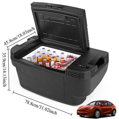 Car Refrigerator for Tesla Model Y 2019-2024 , 37QT(35L) -4�H~68�H Car Fridge 12V Refrigerator , APP Control, Trunk Portable Freezer for Camping Tailgating Road Trip