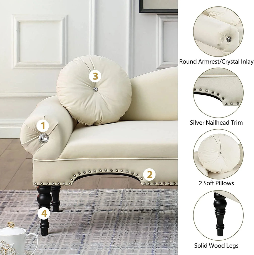 Sumdeal 43.5" Storage Ottoman Bench with 250lb Seating, Linen Upholstered Wood Legs Safety Hinge Flip Top Oval Foot Rest Long Stool for Sofa Couch Bedroom End of Bed Living Room Entryway, White
