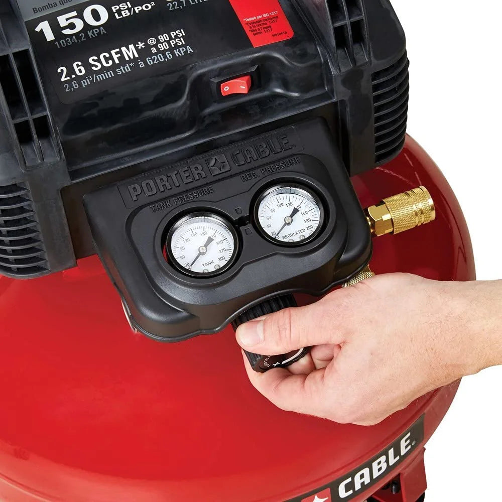 PORTER-CABLE Air Compressor, 6-Gallon, Pancake, Oil-Free C2002-ECOM