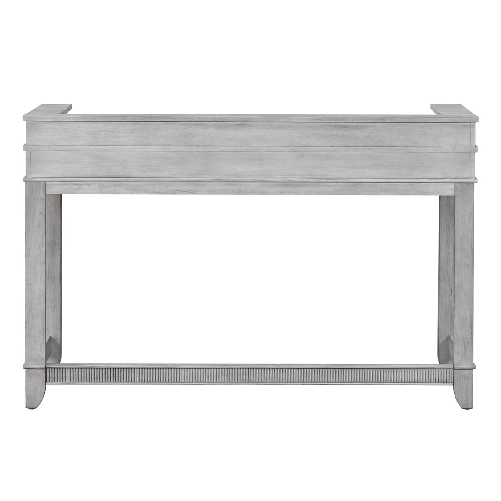 Harper & Bright Designs 4 Piece Bar Table Set for 4, Kitchen Dining Stools Set with 3 Upholstered Stools with 3 Drawers and USB Port, Gray