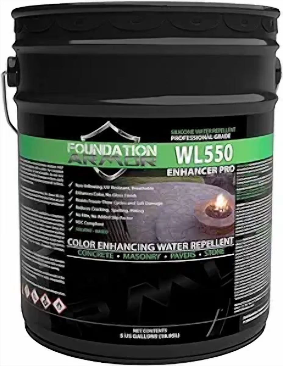 Armor WL550 Matte Wet Look Enhancer Sealer Concrete, Brick, Pavers, Stone, and Slate (WL550-5 Gallon)