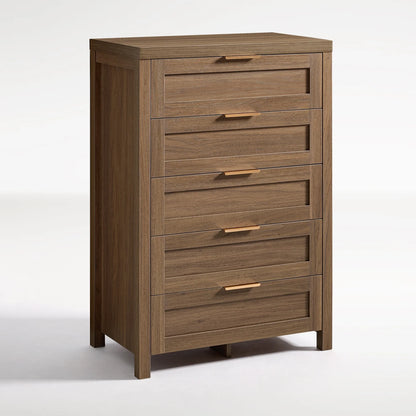 ARKANTOS Wooden 6 Drawer Double Dressers, Wide Chests of Drawers for Bedroom, Natural Oak