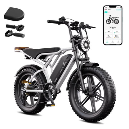 TST Electric Bike for Adults, 750W Peak 1500W Motor, 20"x4" Fat Tire, E Mountain Bike, 48V/15AH UL2849