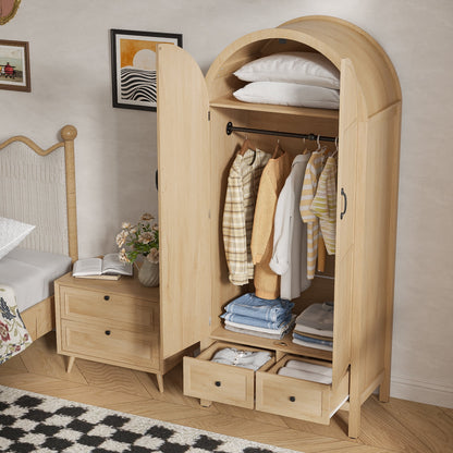Armoire Wardrobe Closet, Bedroom Armoire with Drawers, Wood Wardrobe Storage Cabinets